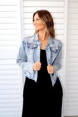 Frayed Edge Short Denim Jacket - 1 size 8 left