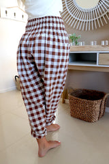 Dream Pant in Cotton Gingham Chocolate