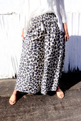 Caribbean Long Wide Leg Pant In Grey Jaguar