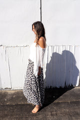 Caribbean Long Wide Leg Pant In Grey Jaguar