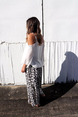 Caribbean Long Wide Leg Pant In Grey Jaguar