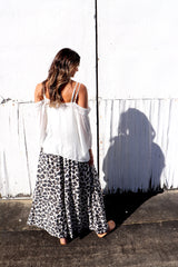 Caribbean Long Wide Leg Pant In Grey Jaguar