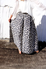 Caribbean Long Wide Leg Pant In Grey Jaguar