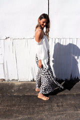 Caribbean Long Wide Leg Pant In Grey Jaguar