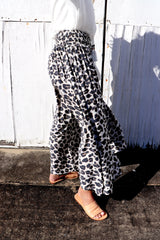 Caribbean Long Wide Leg Pant In Grey Jaguar