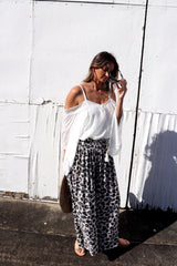 Caribbean Long Wide Leg Pant In Grey Jaguar