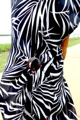 Long Kaftan In Black Vine