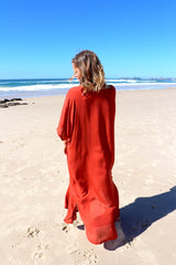 Long Kaftan In Rust