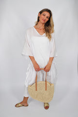 Short Kaftan In White