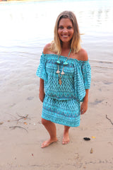 Holiday Dreaming Short Beach Dress/Top in Aquamarine