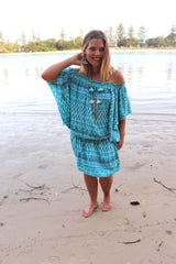 Holiday Dreaming Short Beach Dress/Top in Aquamarine