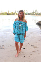 Holiday Dreaming Short Beach Dress/Top in Aquamarine