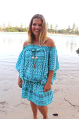 Holiday Dreaming Short Beach Dress/Top in Aquamarine