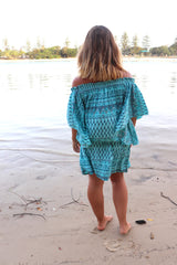 Holiday Dreaming Short Beach Dress/Top in Aquamarine