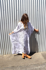 Long Kaftan In Grey Animal