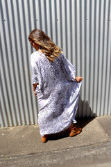 Long Kaftan In Grey Animal
