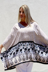 Short Kaftan in Taupe Fern