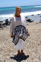 Short Kaftan in Taupe Fern