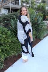 Bling Long Kaftan In Black & White