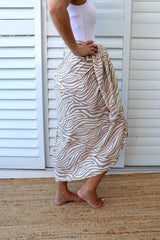 Take Me Away Sarong Zebra Taupe