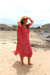 Long Kaftan In Metric Red