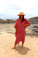 Long Kaftan In Metric Red