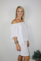 Holiday Dreaming Short Beach Dress/Top In White