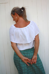 Love The Frill On Or Off the Shoulders Top In White
