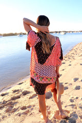 Santorini Shift Dress in Pink & Chocolate