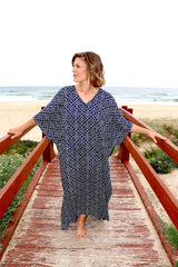 Long Kaftan In Metric Navy