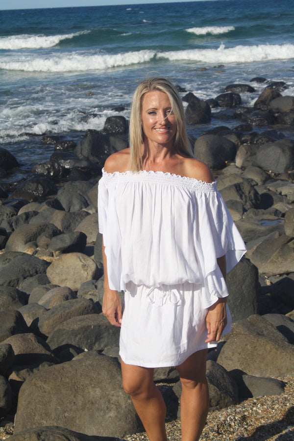 Holiday Dreaming Short Beach Dress/Top In White
