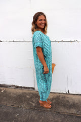 Island Holiday High Low Dress In Aquamarine