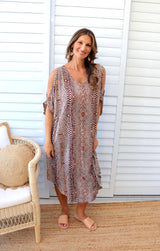 Cold Shoulder Dress In Uluru Earth