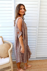Cold Shoulder Dress In Uluru Earth