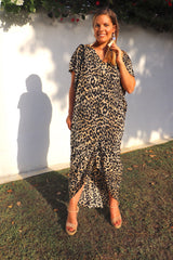Island Holiday High Low Dress In Leopard