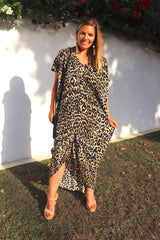 Island Holiday High Low Dress In Leopard