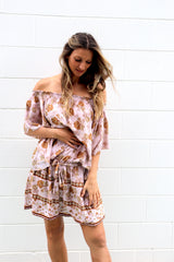 Holiday Dreaming Short Beach Dress/Top In Pink Earth Rose