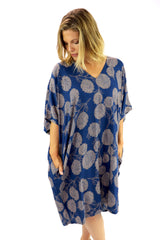 Tropicana Short Dress In Blue or Black Tea