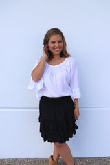 Ripple Effect Mini Skirt In Black