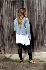 Frayed Edge Short Denim Jacket - 1 size 8 left