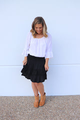 Ripple Effect Mini Skirt In Black