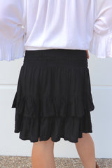Ripple Effect Mini Skirt In Black