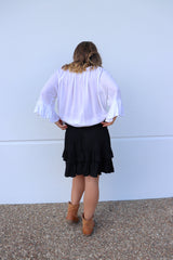 Ripple Effect Mini Skirt In Black