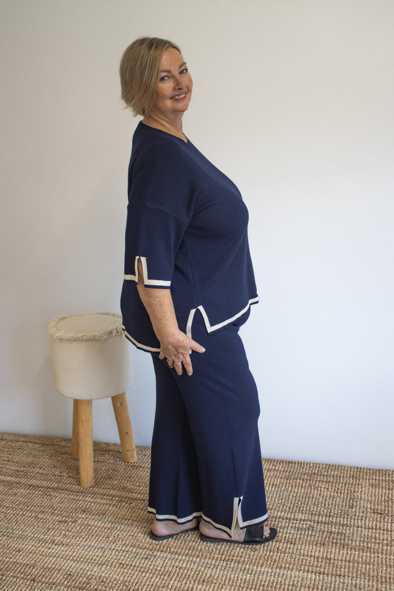 Elodie Knit Set in Navy