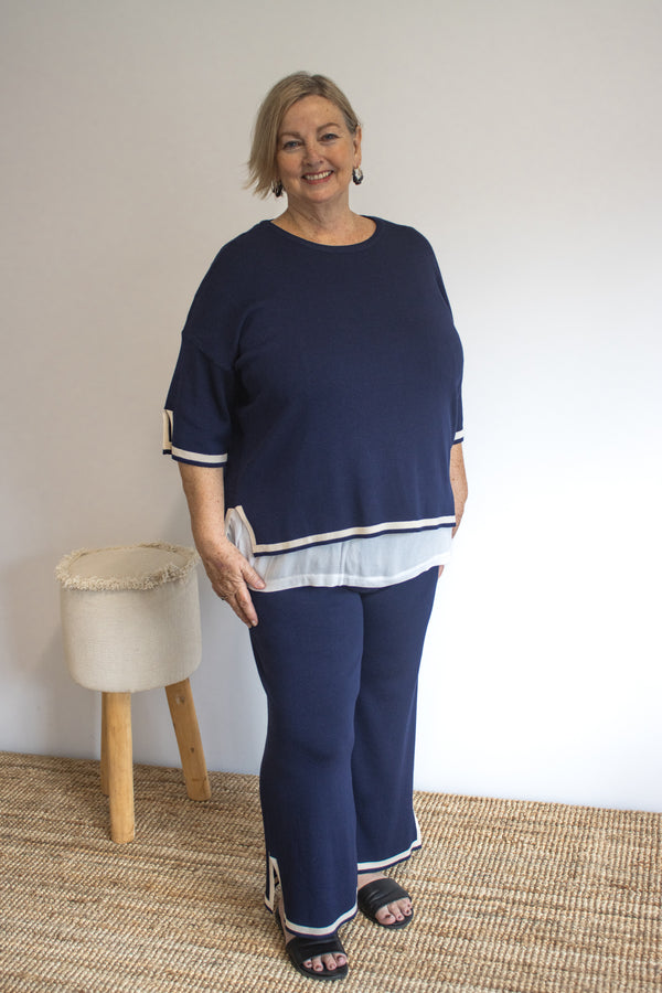 Elodie Knit Set in Navy