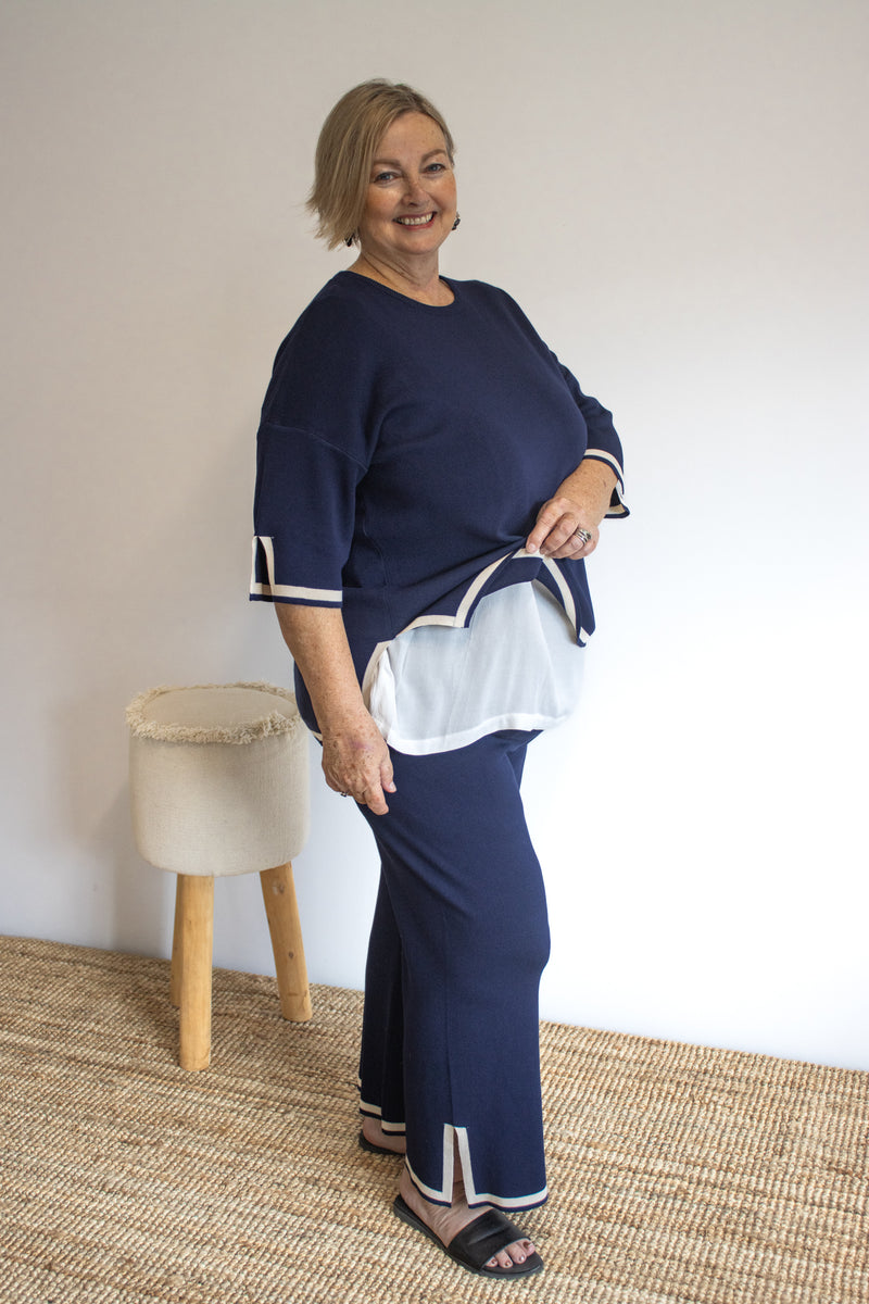 Elodie Knit Set in Navy