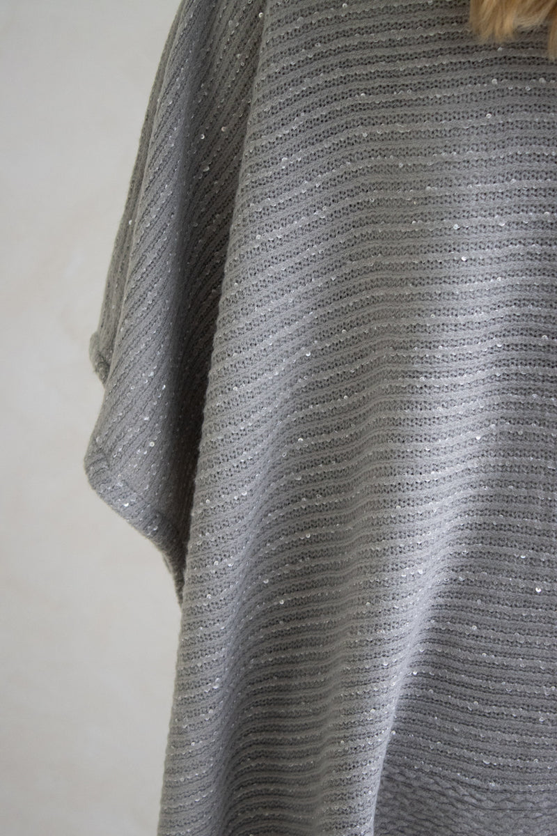 Milan Poncho in Grey Sparkle