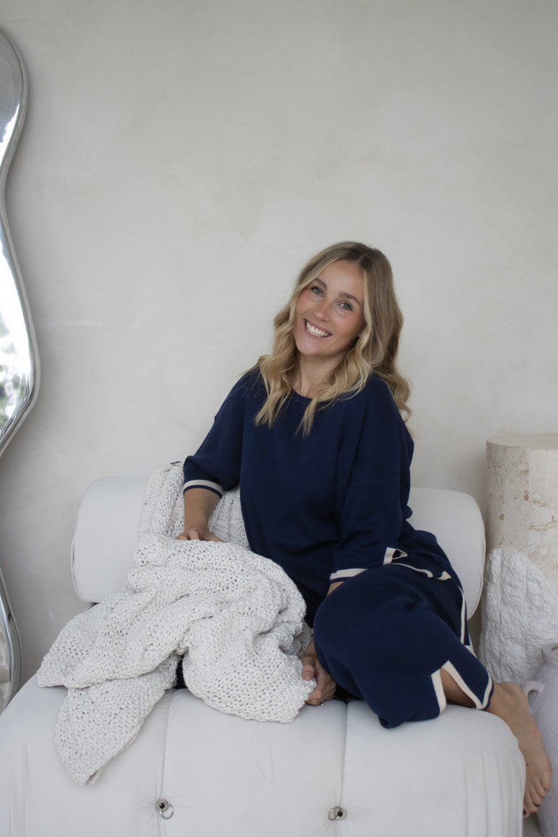 Elodie Knit Set in Navy