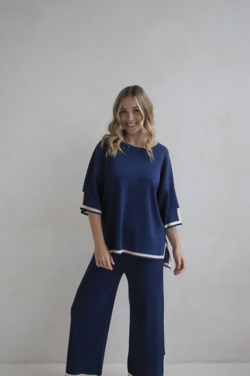 Elodie Knit Set in Navy