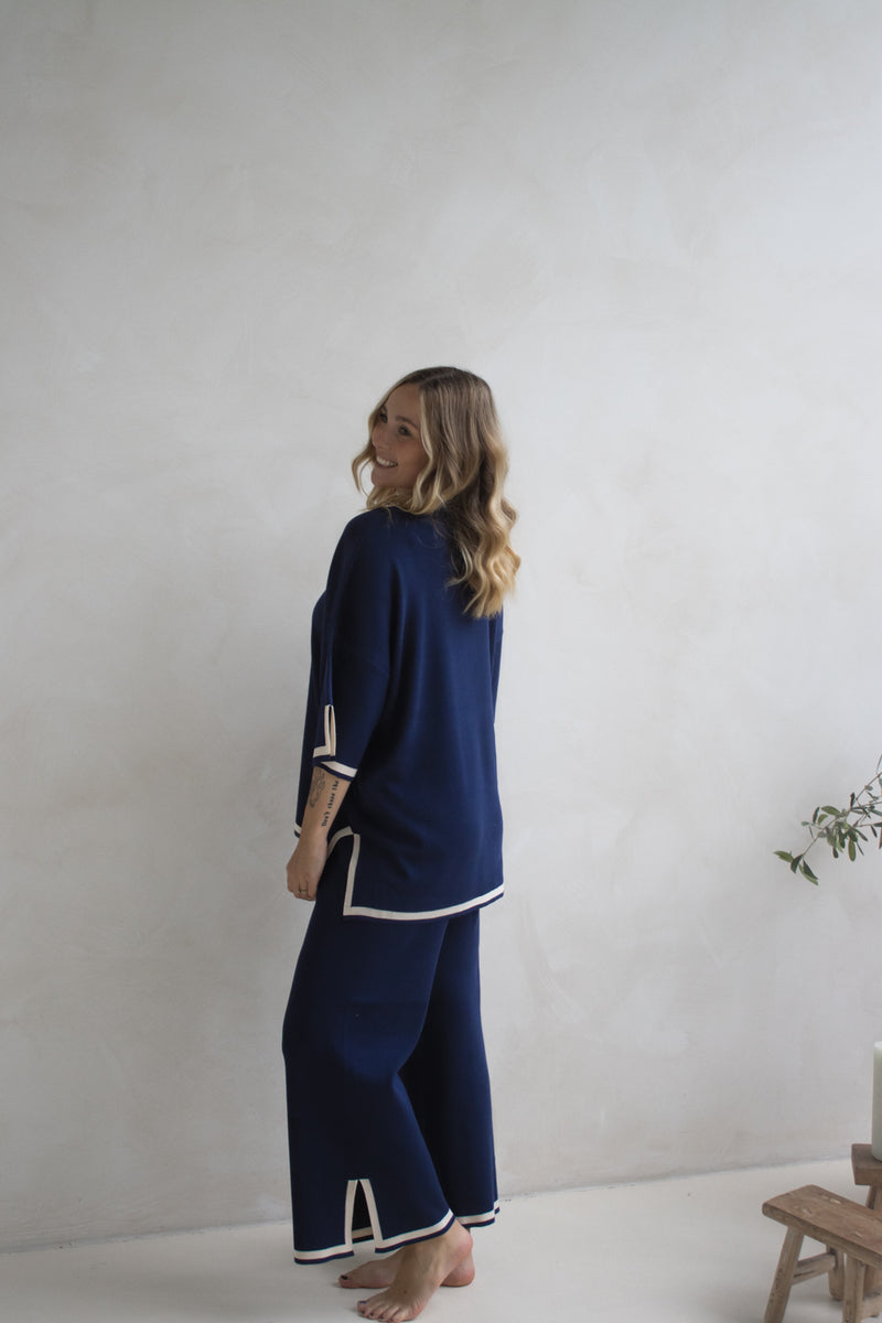 Elodie Knit Set in Navy